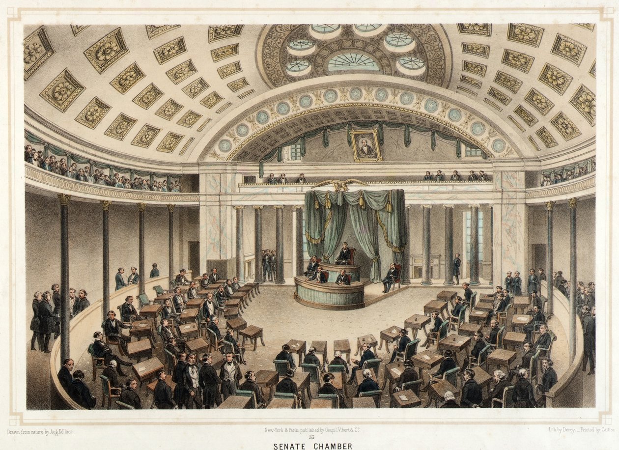 Washington-Senaatskamer door Isidore Laurent Deroy