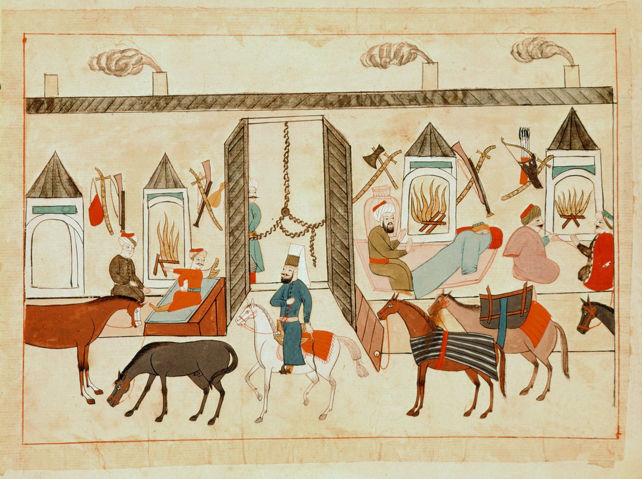 Ms 1671 Interieur van het Paleis van de Sultan in Istanbul, c.1580 door Islamic School