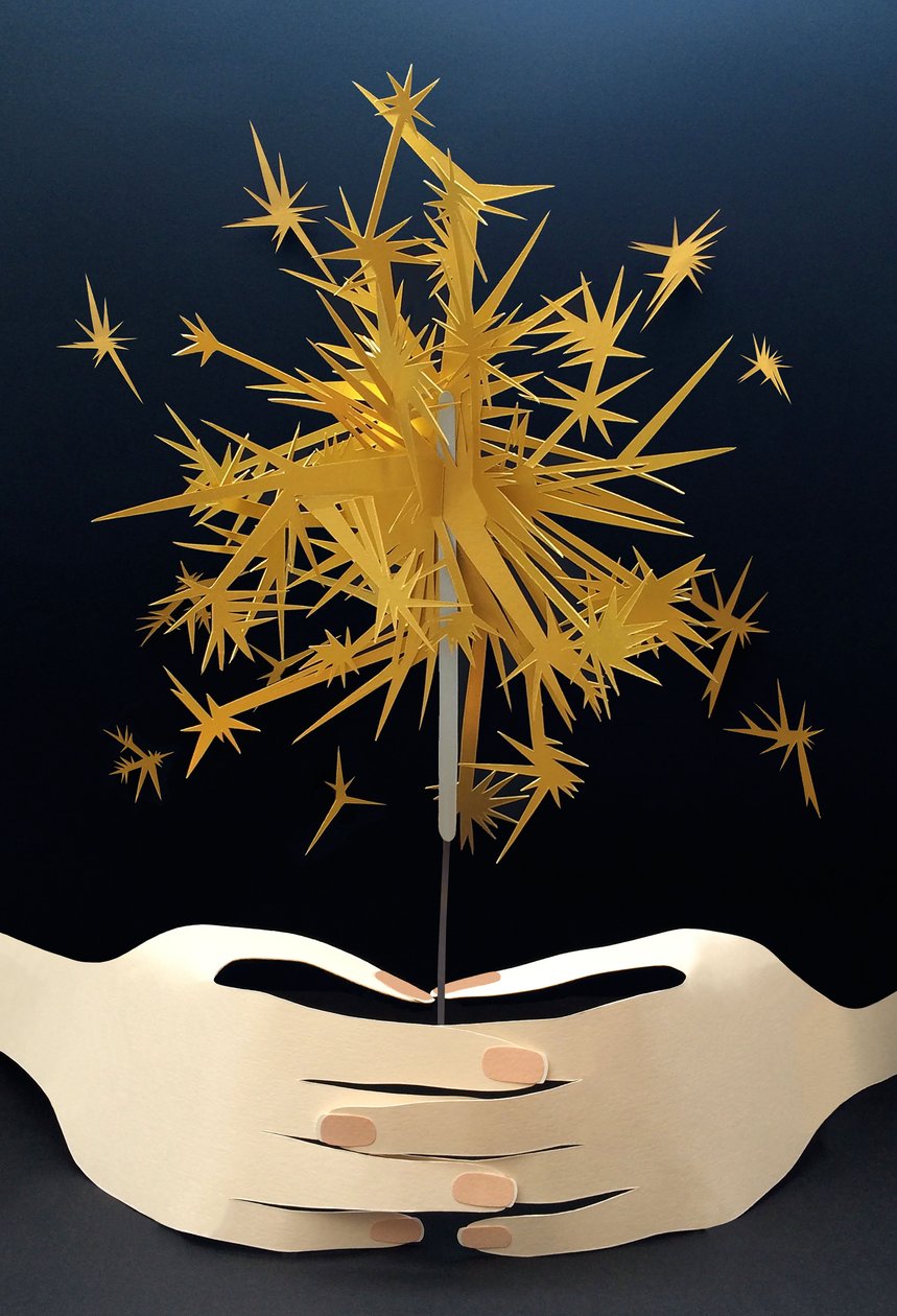 Licht de nacht op, 2016 (papier) door Isobel Barber