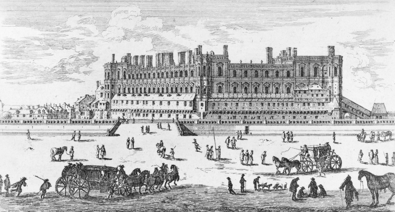 Uitzicht op het Chateau de Saint-Germain-en-Laye, 1658 door Israël Silvestre the Younger