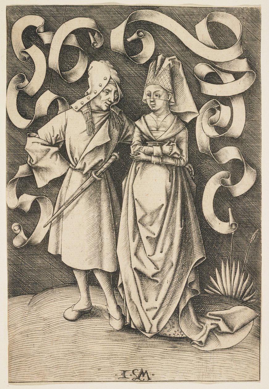 Het Ongelijke Paar, ca. 1495-1497 door Israhel van Meckenem the younger