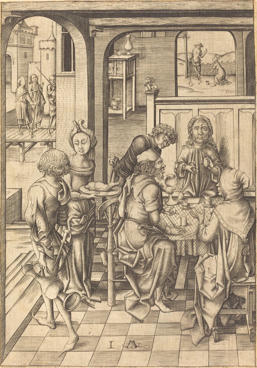 Christus bij Emmaüs door Israhel van Meckenem