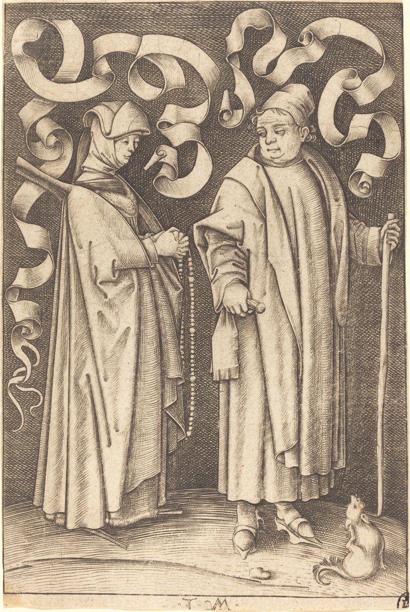 De Kerkgangers, ca. 1495-1503 door Israhel van Meckenem