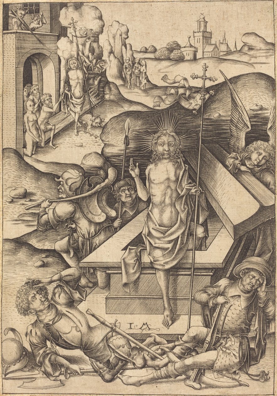 De opstanding, ca. 1480 door Israhel van Meckenem