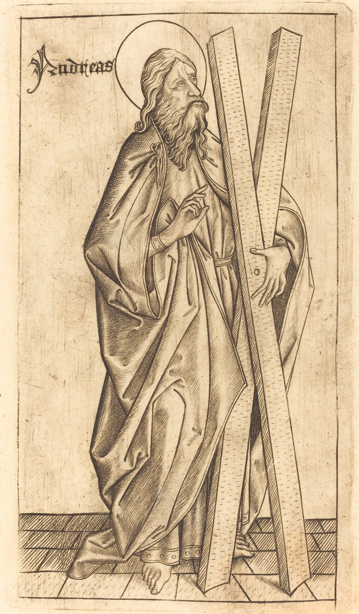 Heilige Andreas door Israhel van Meckenem after Master E.S.