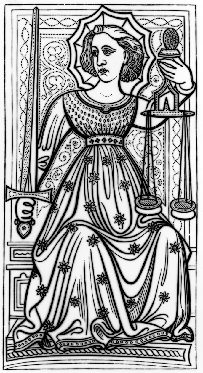 Gerechtigheid, naar een tarotkaart uit het 