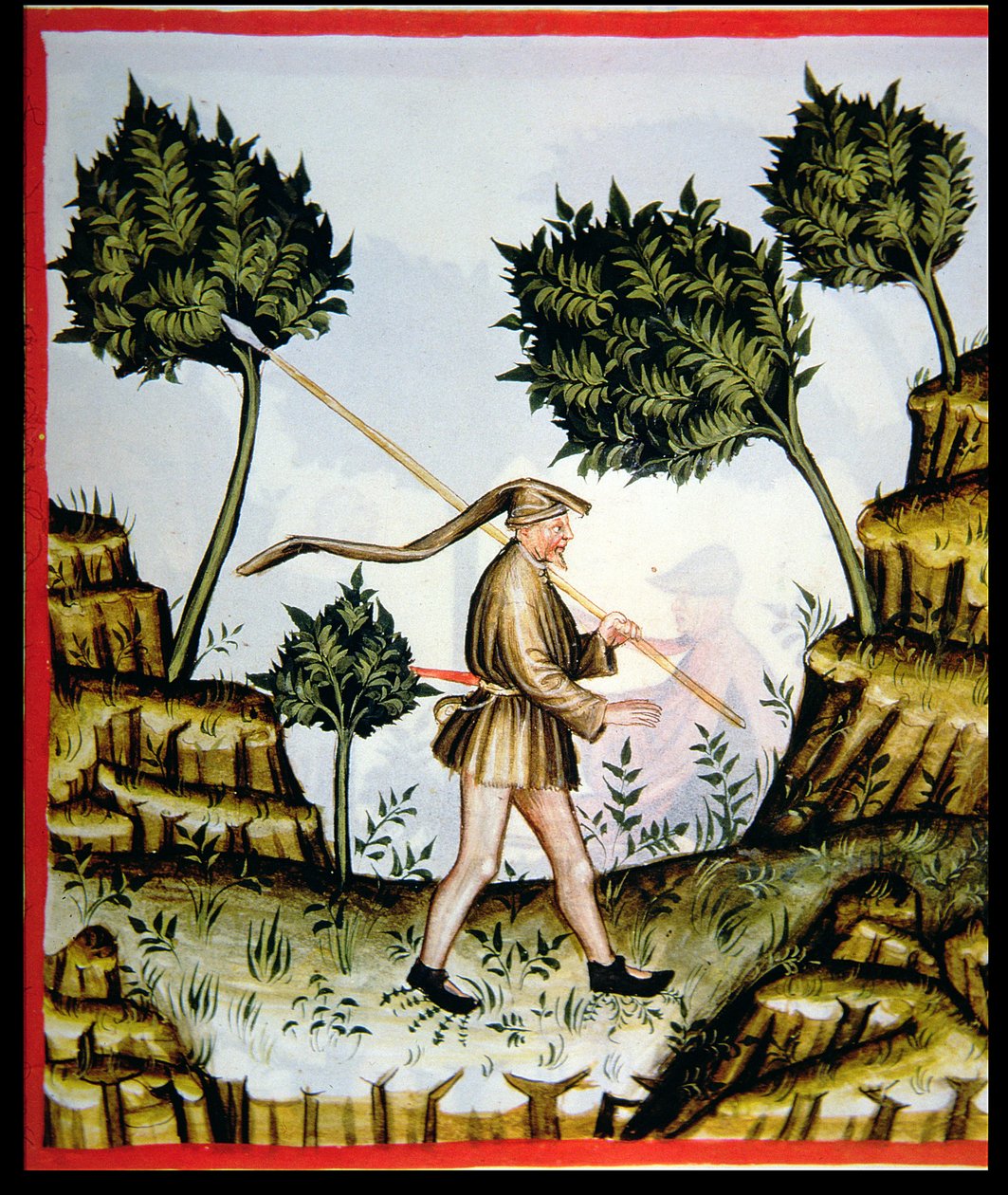 Nova 2644 fol.58r De Zuidwind, uit Tacuinum Sanitatis door Italian School