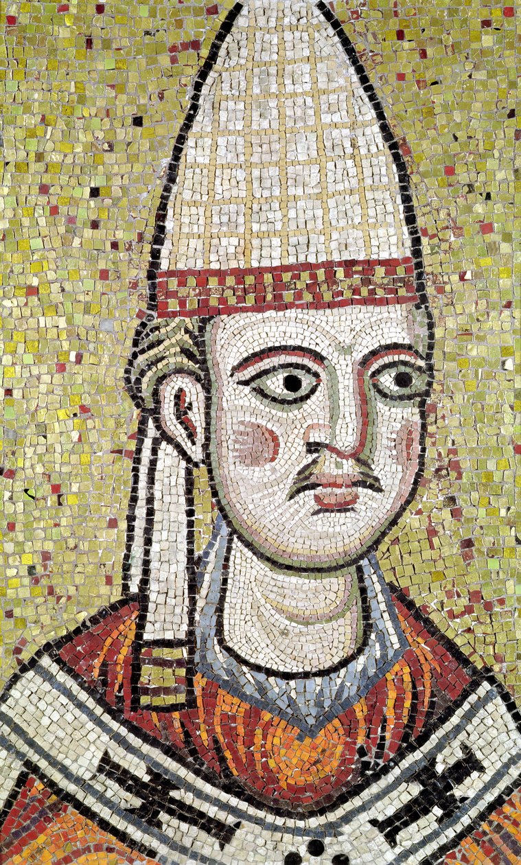 Paus Innocentius III (1160-1216) (mozaïek) door Italian School