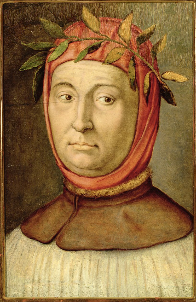 Portret van Petrarca (Francesco Petrarca) (1304-74) door Italian School