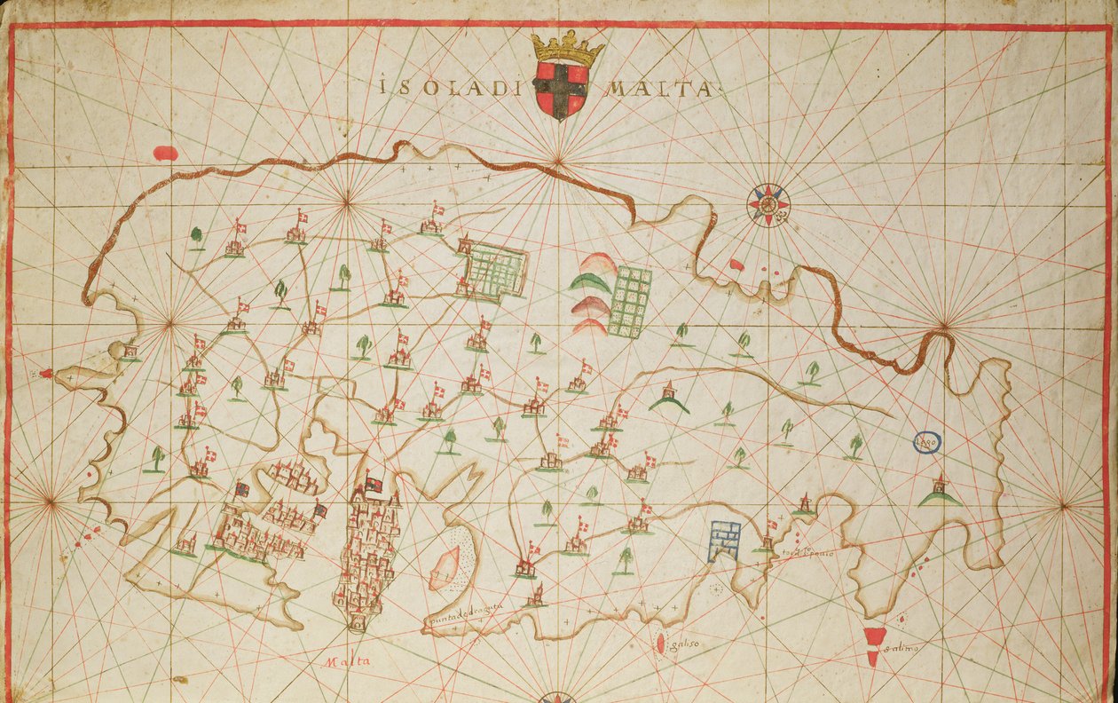 Het eiland Malta, uit een nautische atlas, 1646 door Italian School