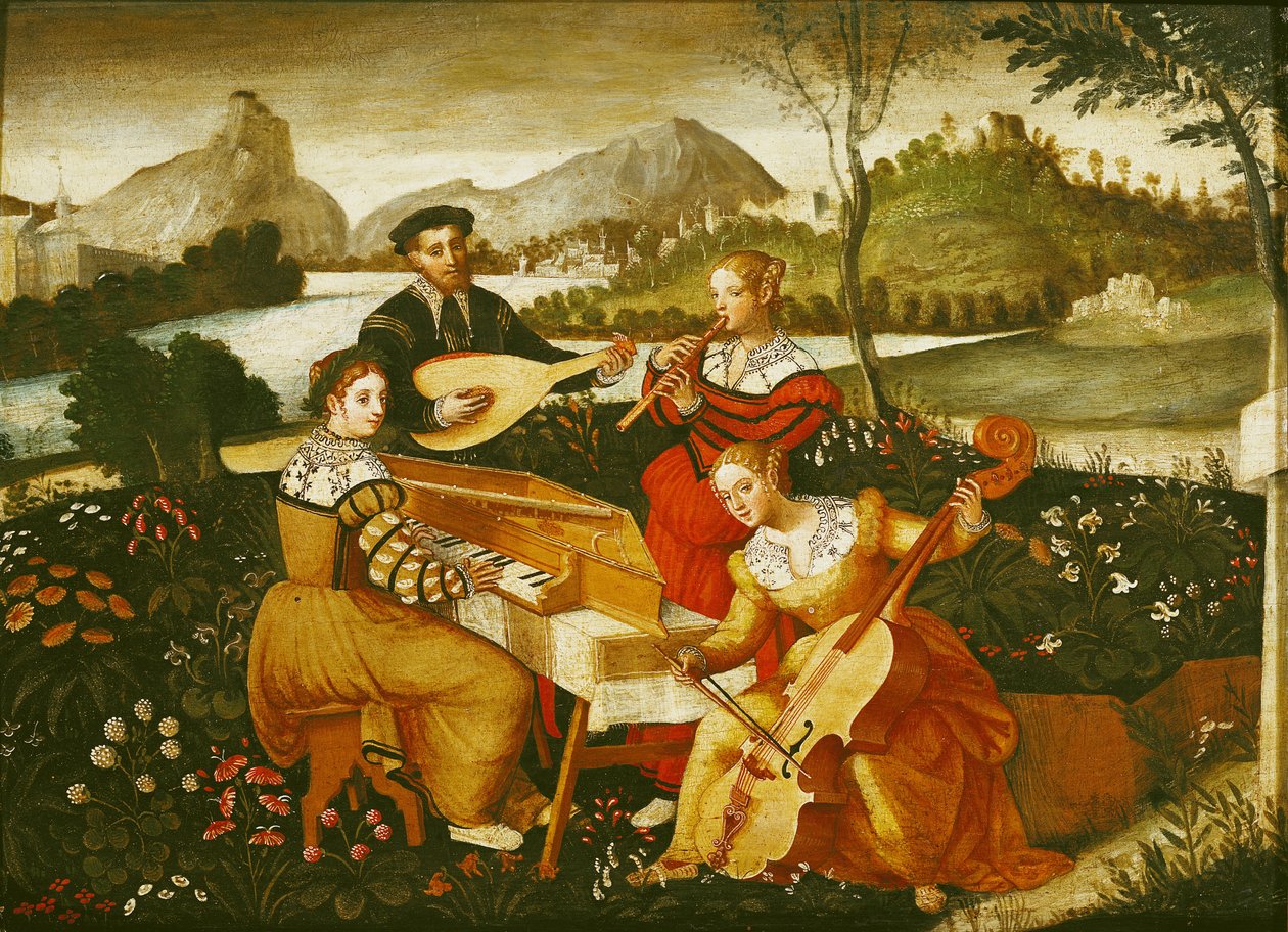 Het buitenconcert door Italian School