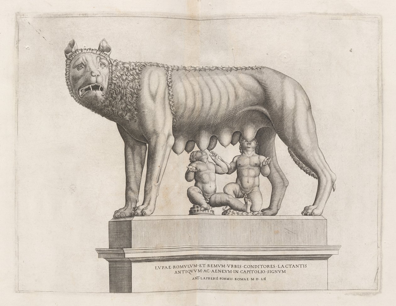 Capitolijnse Wolf met Romulus en Remus door Italian 16th Century