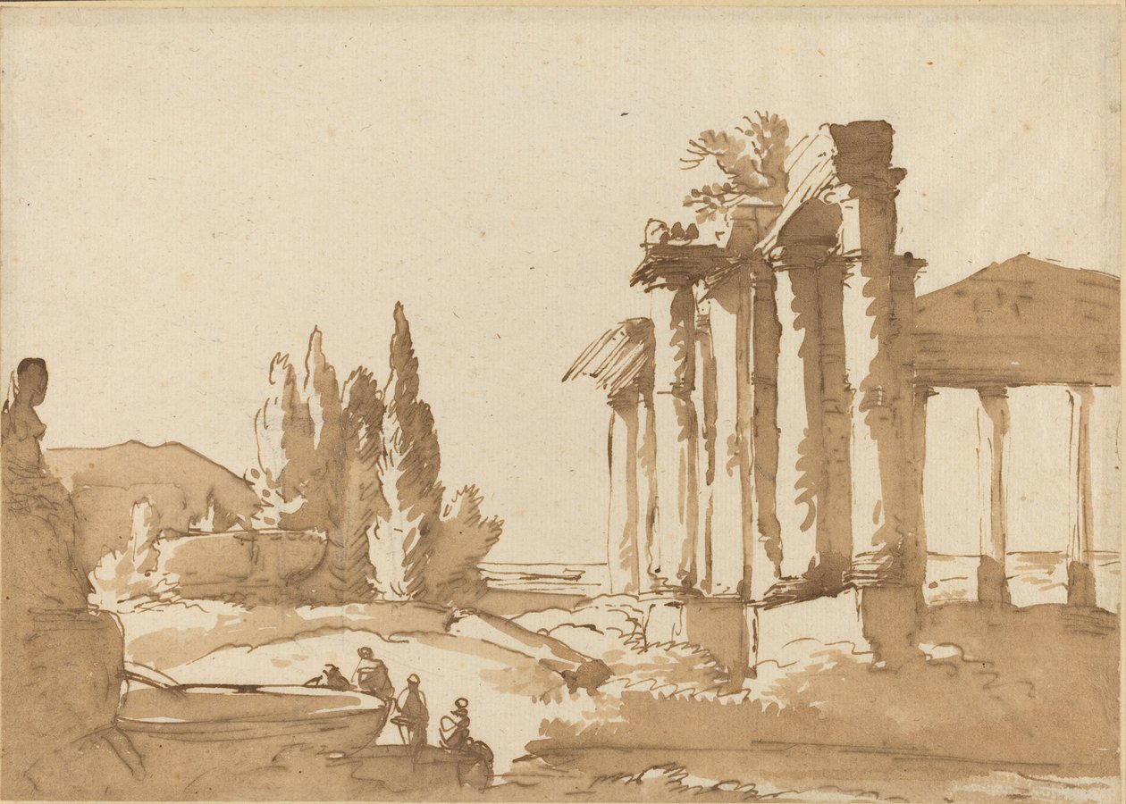 Landschap met Ruïnes door Italian 18th Century