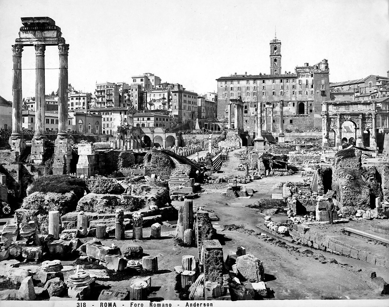 Uitzicht op het Romeinse Forum, c.1890 door Italian Photographer