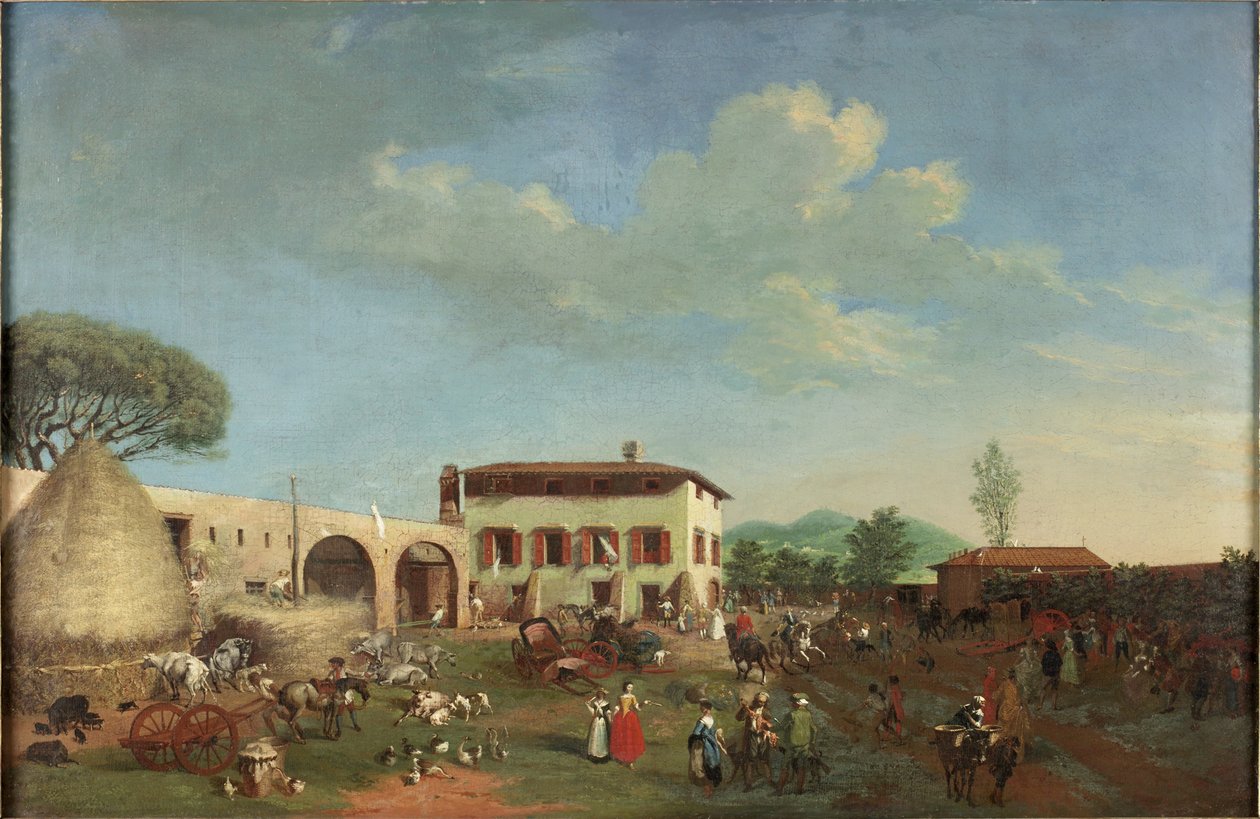 Een boerenerf door Italian School