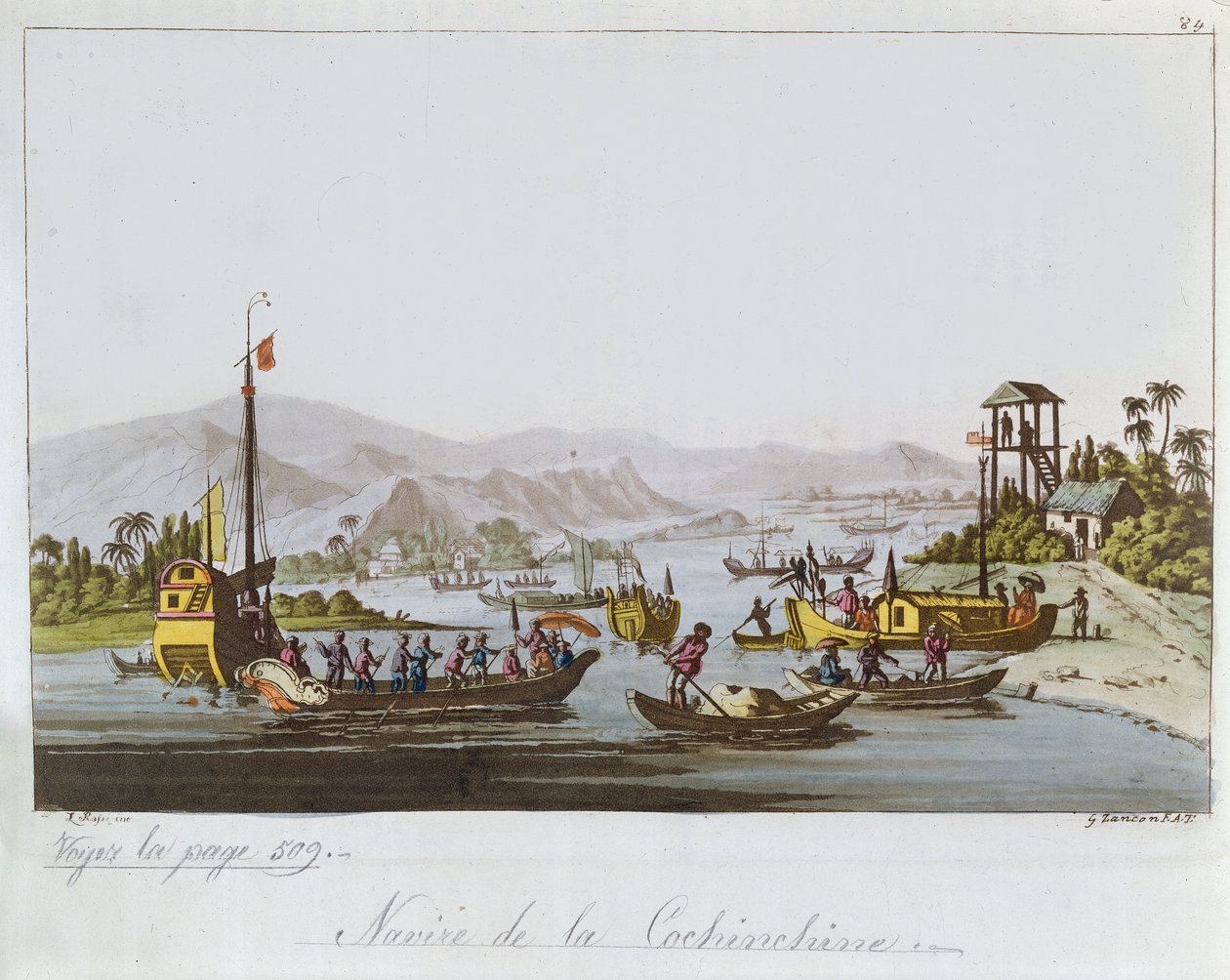 Boten in Cochin China, ca. 1820-25 door Italian School