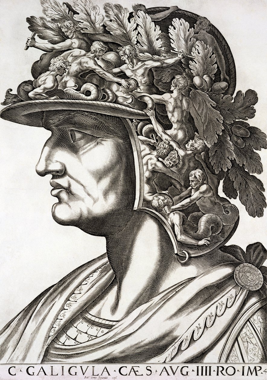 Caligula Caesar (12-41 n.Chr.), 1596 door Italian School
