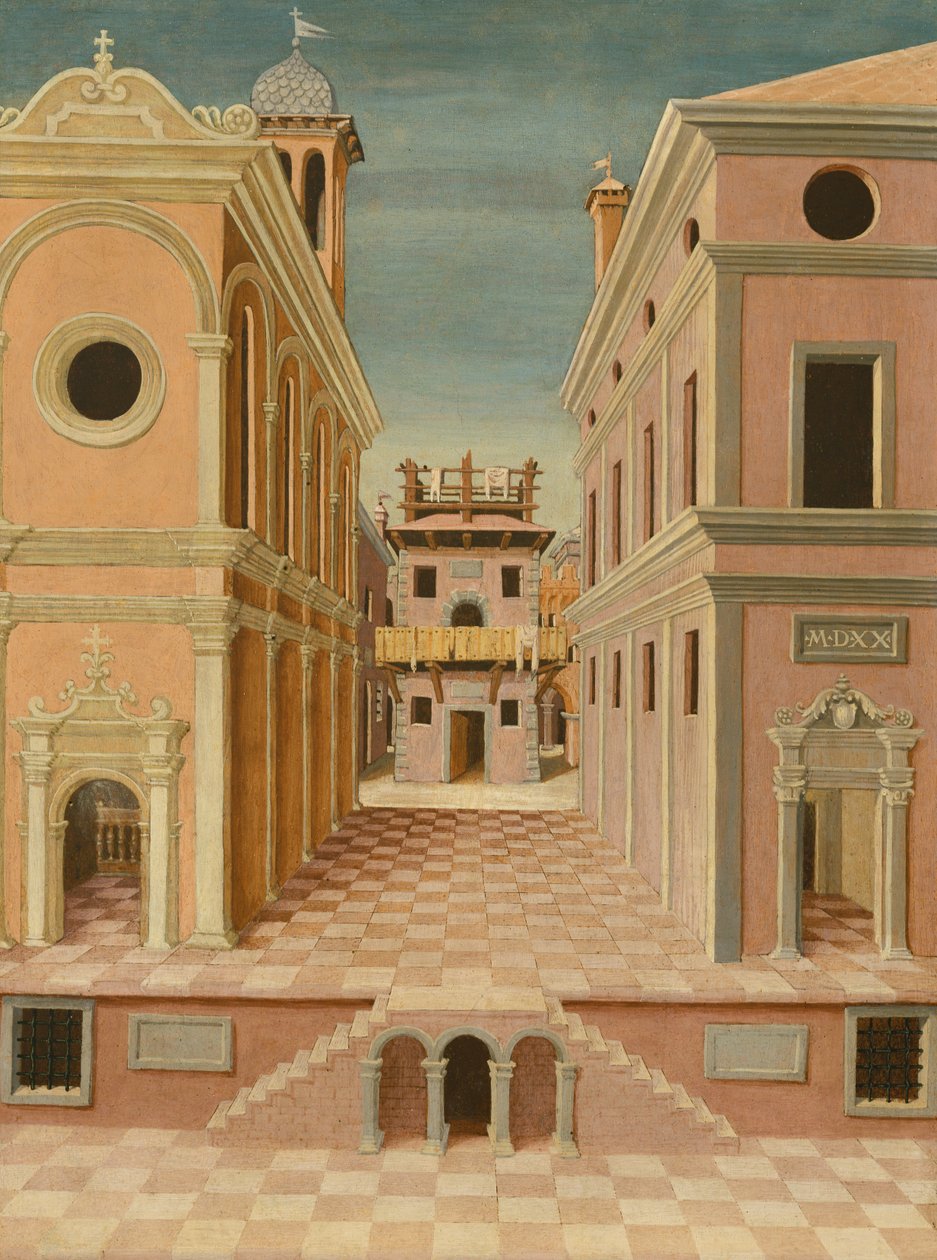 Stadsgezicht door Italian School