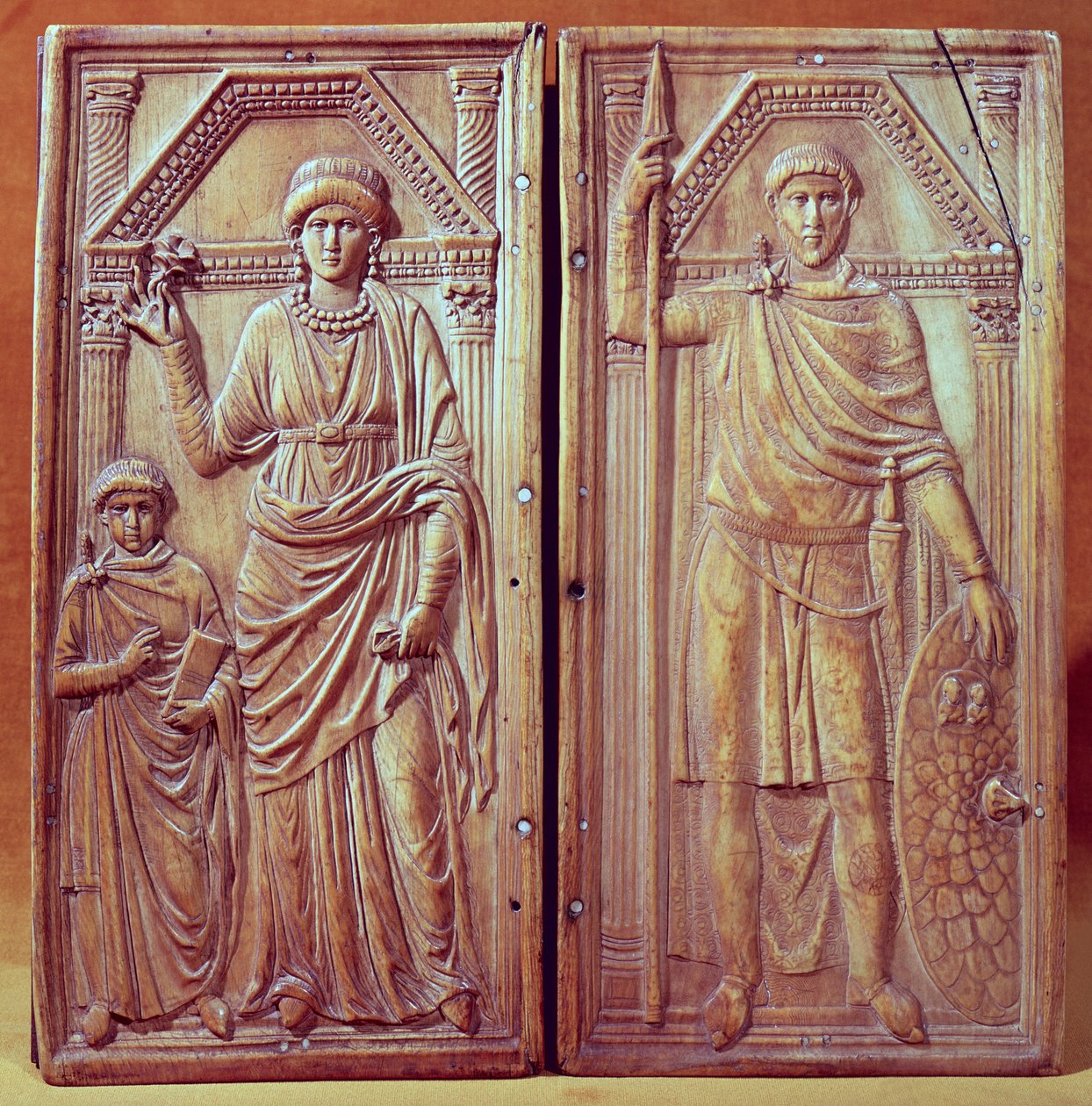 Diptiek met Stilicho, Serena en Eucharius door Italian School