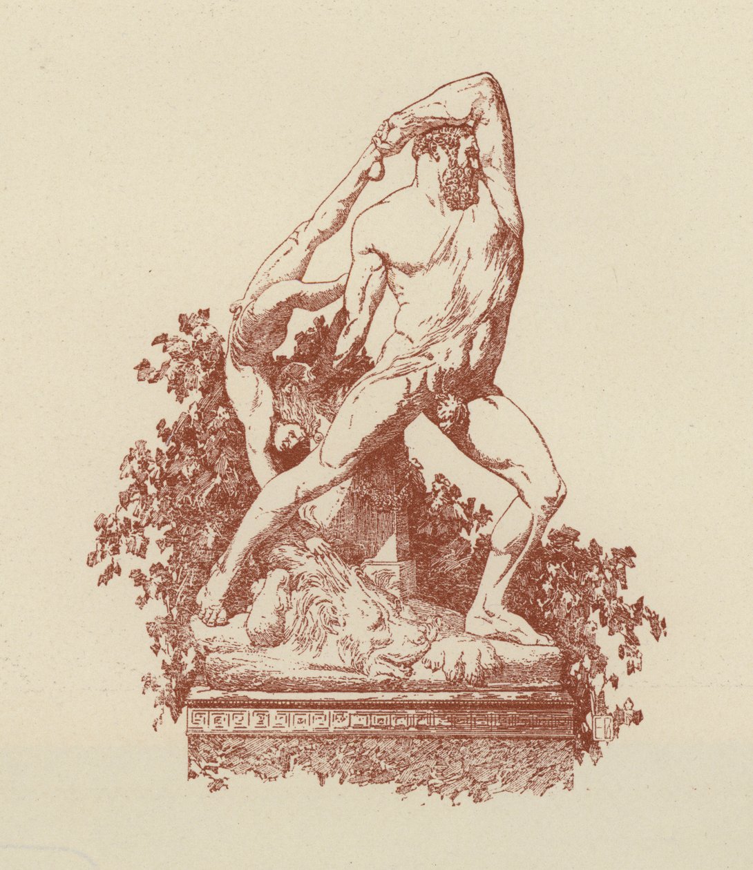 Hercules en Lica door Canova (litho) door Italian School