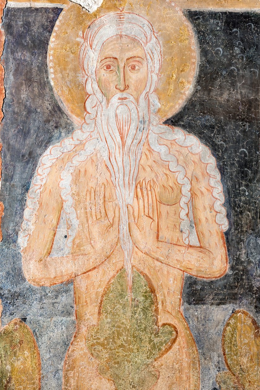 Fresco - Heilige Onofrio Kluizenaar door Italian School