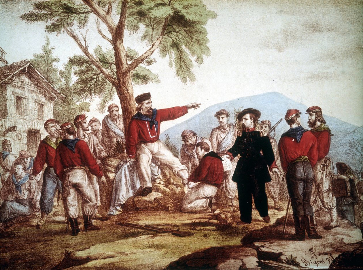 Garibaldi (1807-1882) gewond in Aspromonte. door Italian School