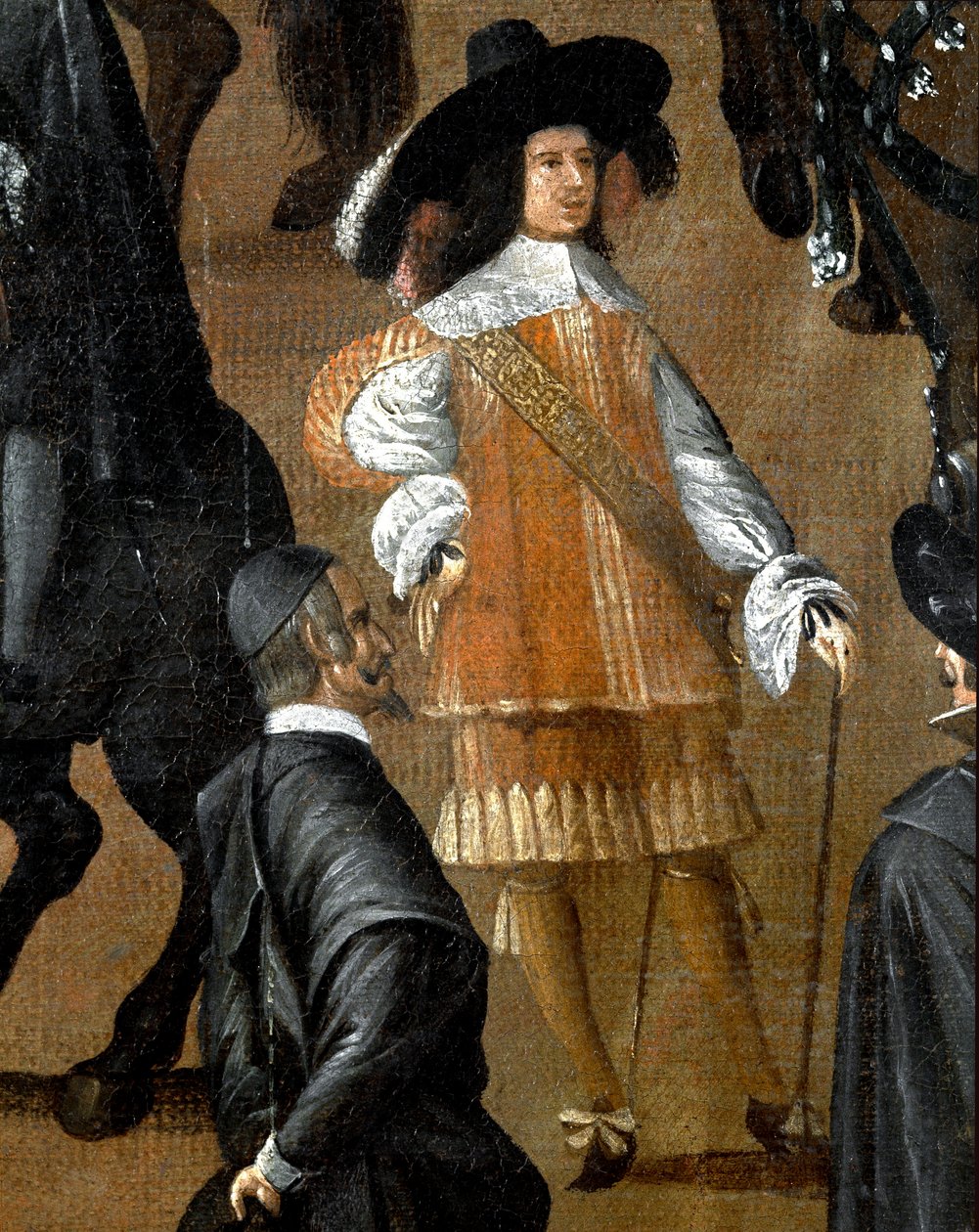 Heer in Spaanse kleding (detail) door Italian School
