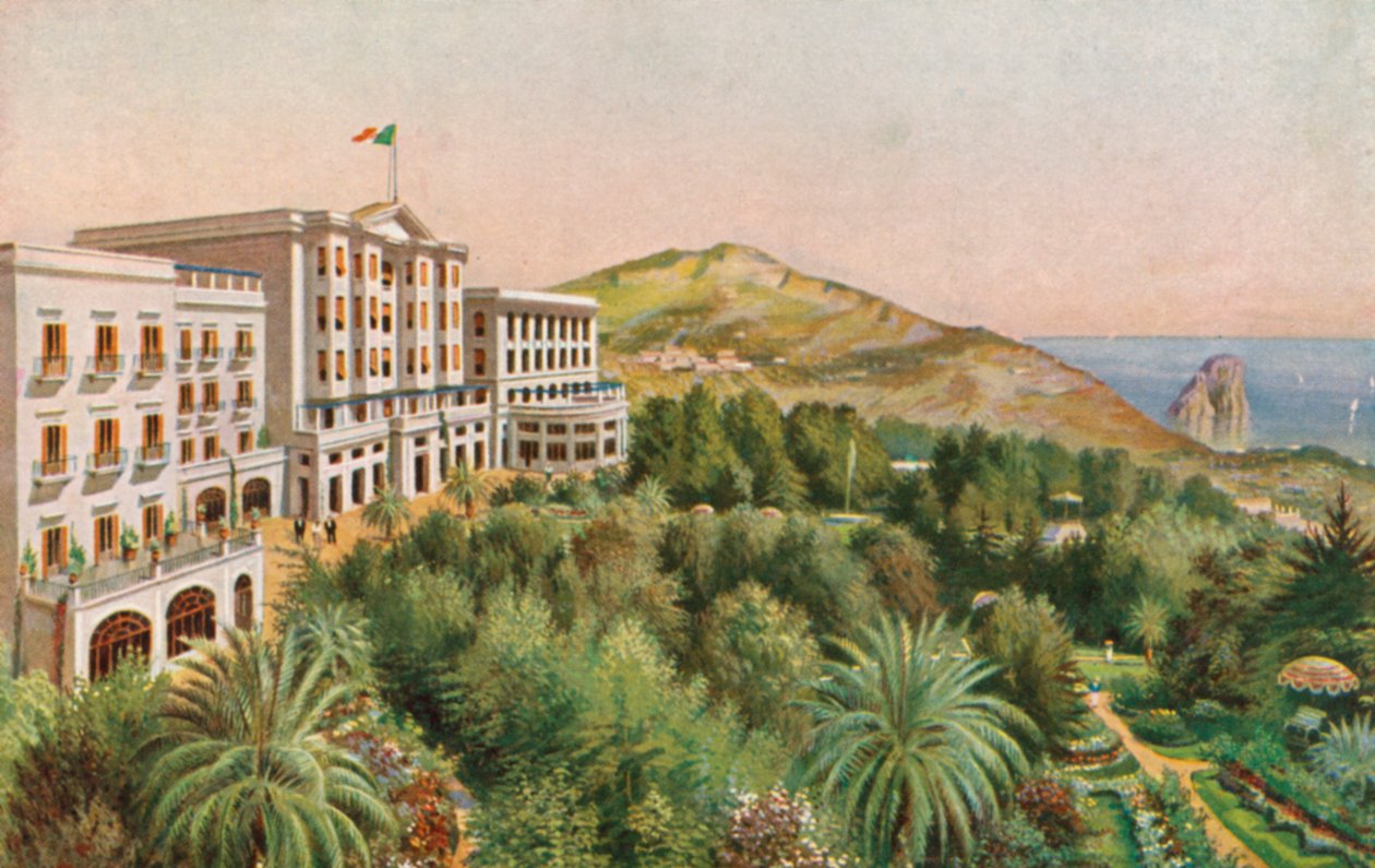 Grand Hotel Quisisana, Capri, Italië (kleurenlitho) door Italian School