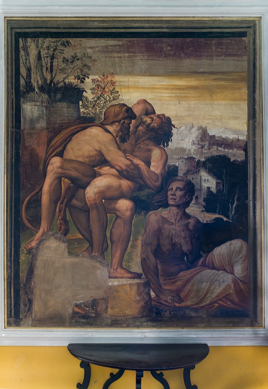 Hercules doodt Antaeus, uit de Gele Kamer door Italian School