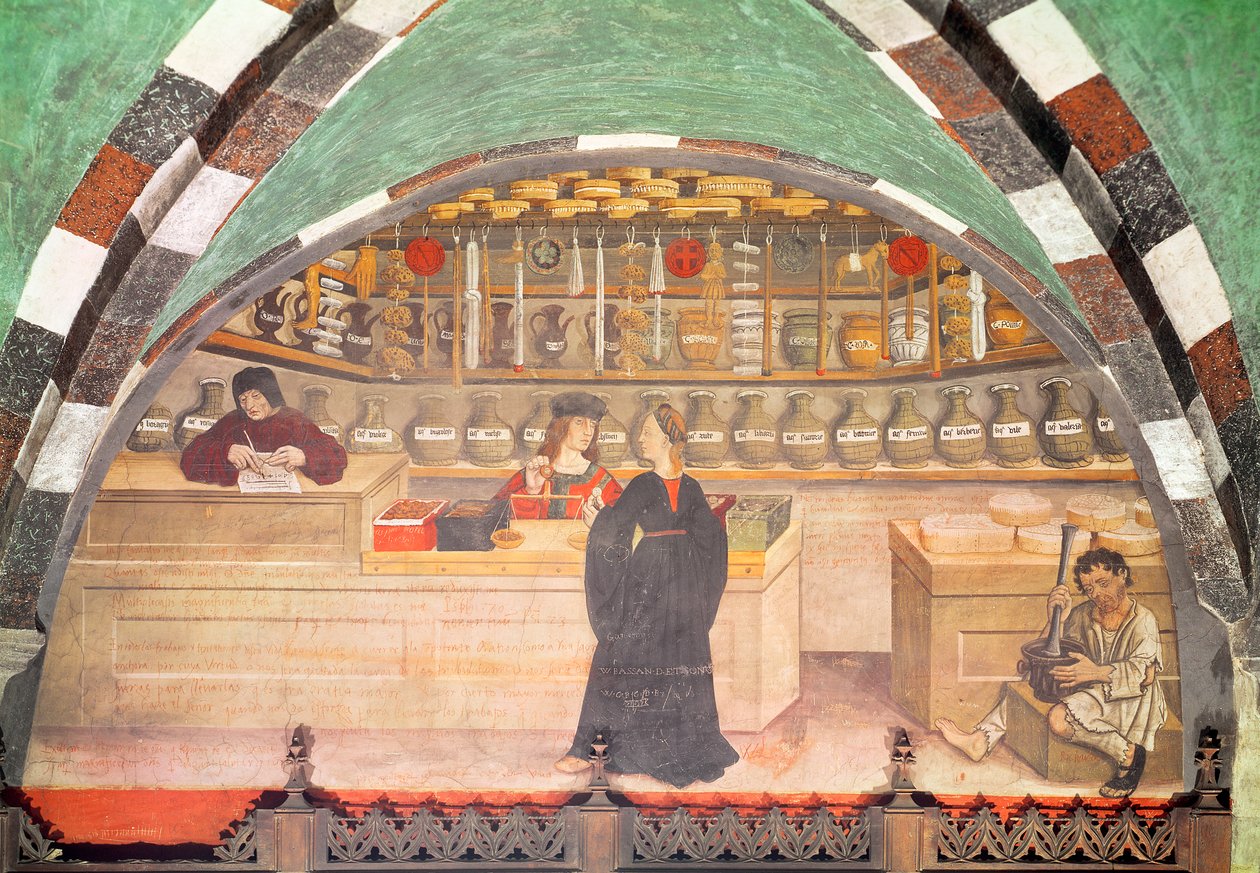 Interieur van een apotheek door Italian School