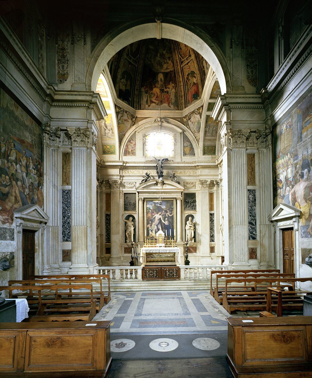 Interieur van de kerk door Italian School