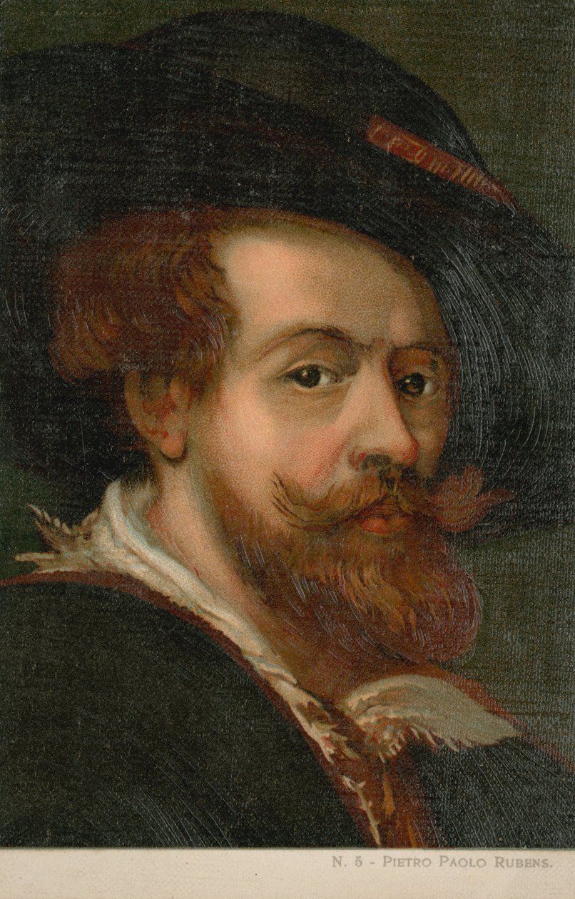 Peter Paul Rubens, Vlaams kunstenaar (chromolitho) door Italian School
