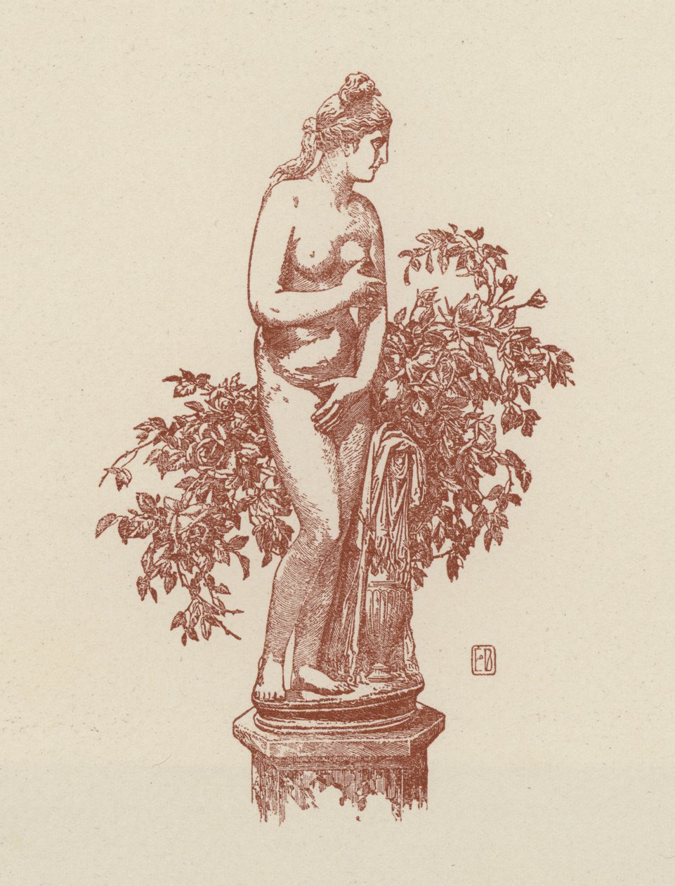 Rome, Capitool Venus (litho) door Italian School