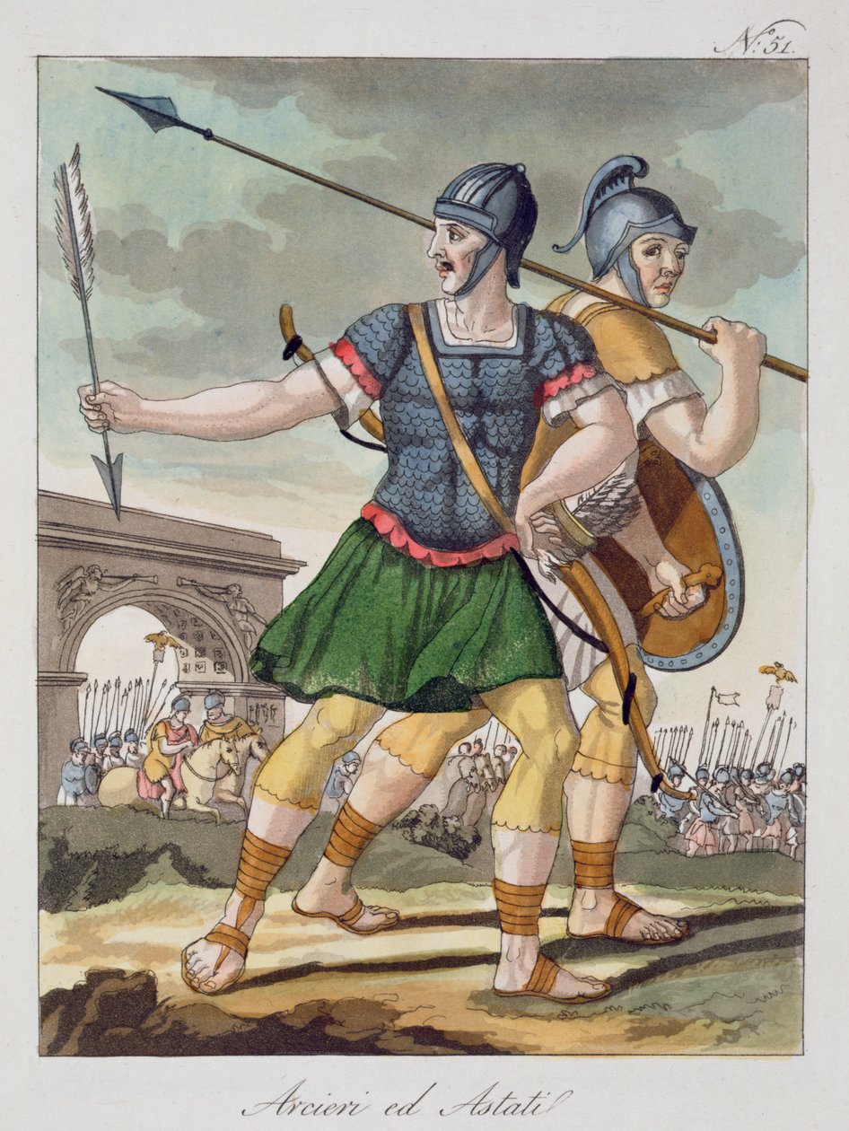 Romeinse Boogschutters, uit LAntica Roma, 1825 door Italian School