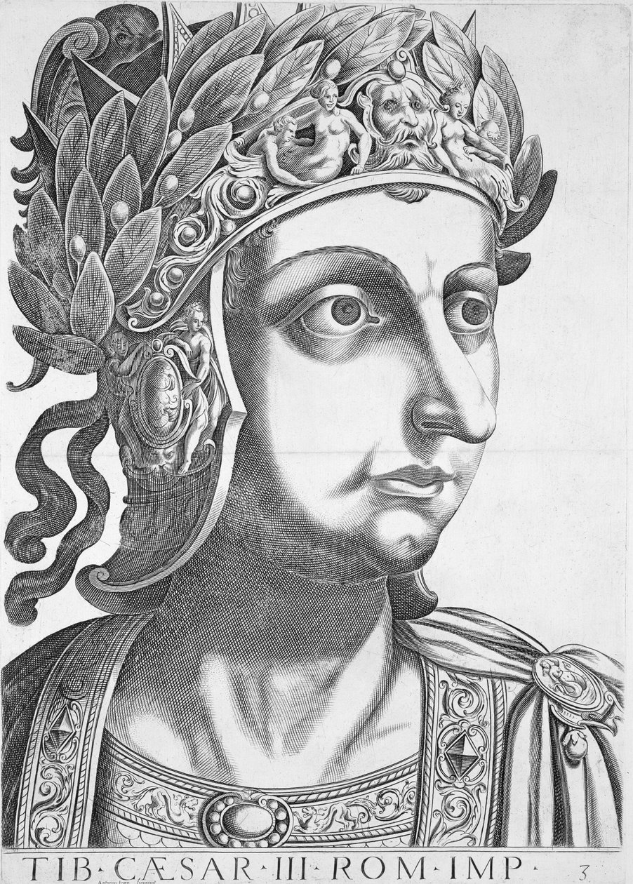 Tiberius Caesar (42 v.Chr.-37 n.Chr.), 1596 door Italian School