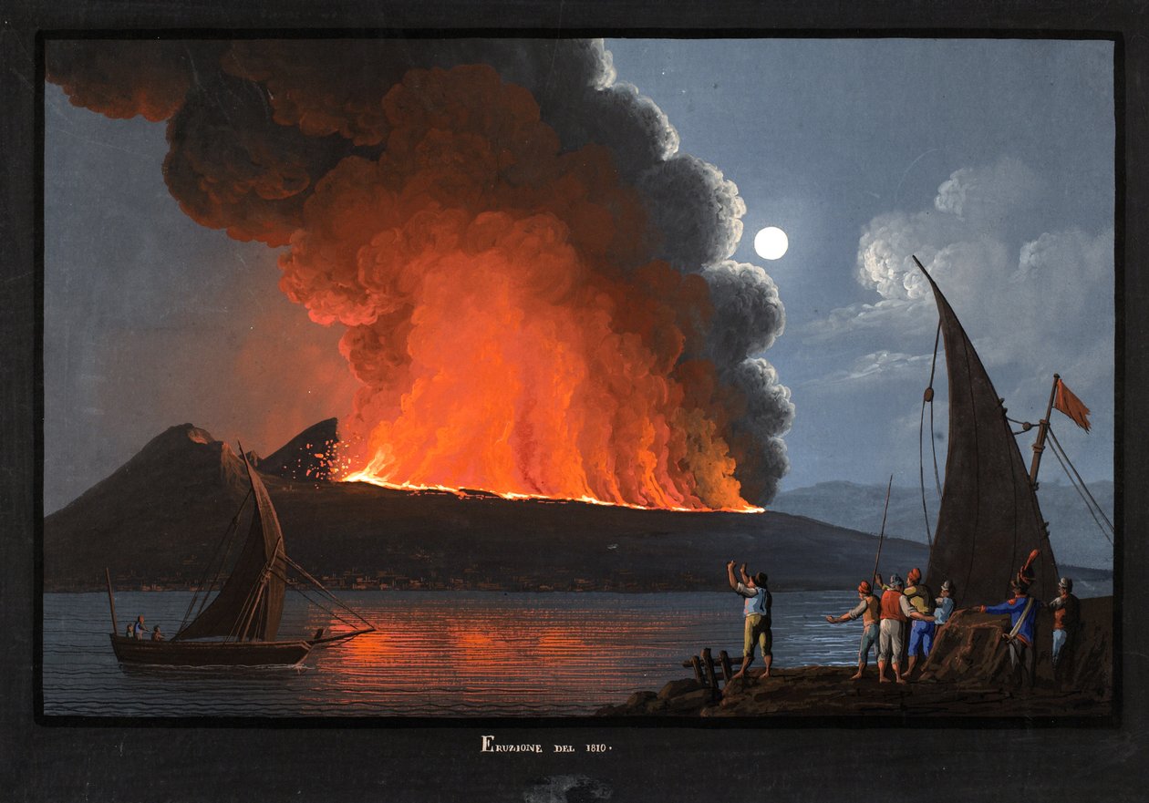 Vesuvius, uitbarsting van 1810 door Italian School