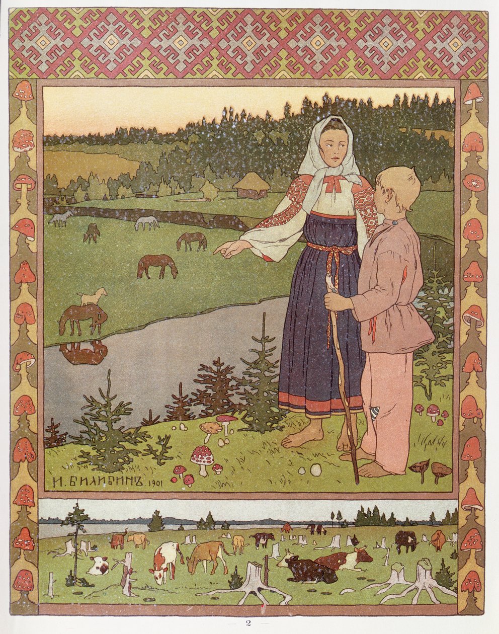 Alionouchka en Ivanouchka, 1901 door Ivan Yakovlevich Bilibin