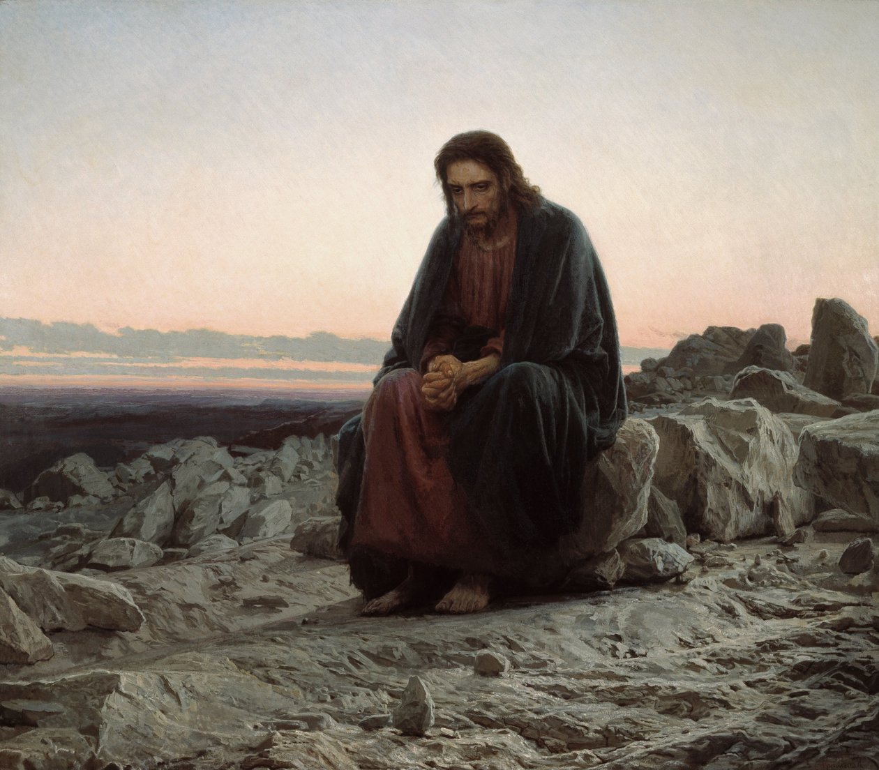 Christus in de wildernis door Ivan Nikolaevich Kramskoy