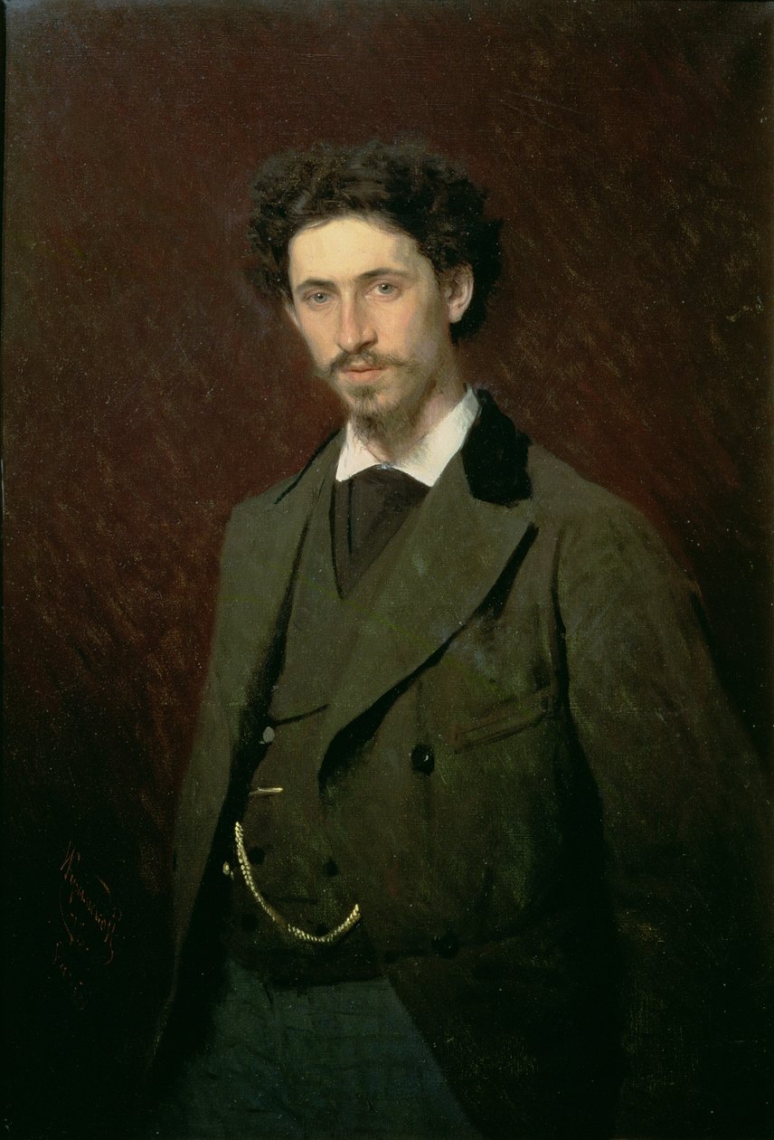 Portret van Ilya Efimovich Repin, 1876 door Ivan Nikolaevich Kramskoy