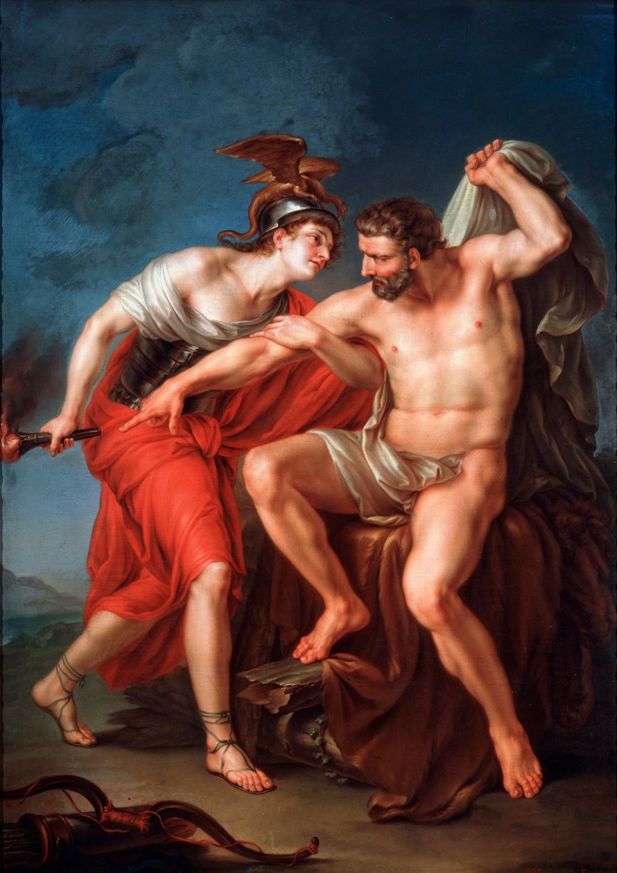 De zelfverbranding van Hercules, 1782 door Ivan Akimovich Akimov