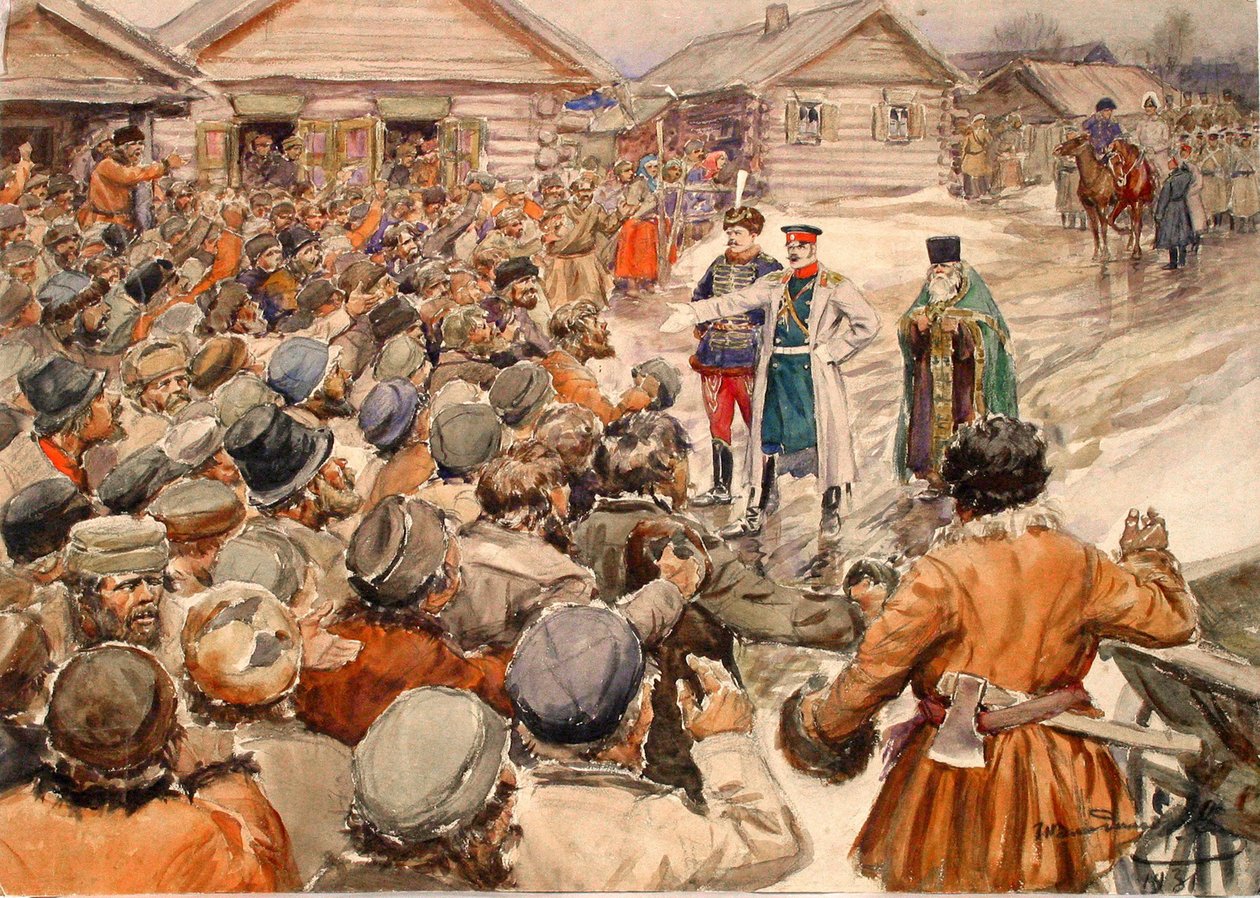 Boerenopstand, 1931 door Ivan Alexeyevich Vladimirov