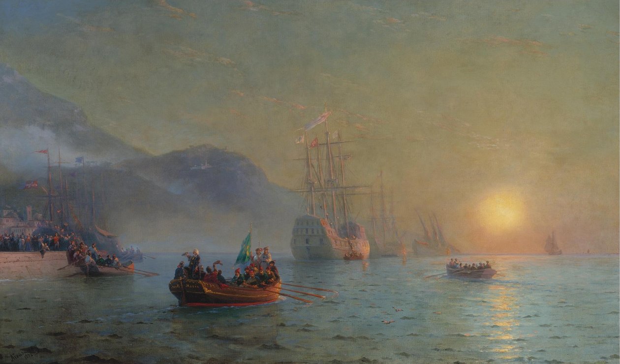 Christoffel Columbus vertrekt uit Palos, 1892 door Ivan Konstantinovich Aivazovsky
