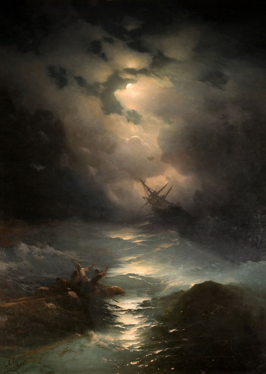 Noordzeestorm, 1865 door Ivan Konstantinovich Aivazovsky