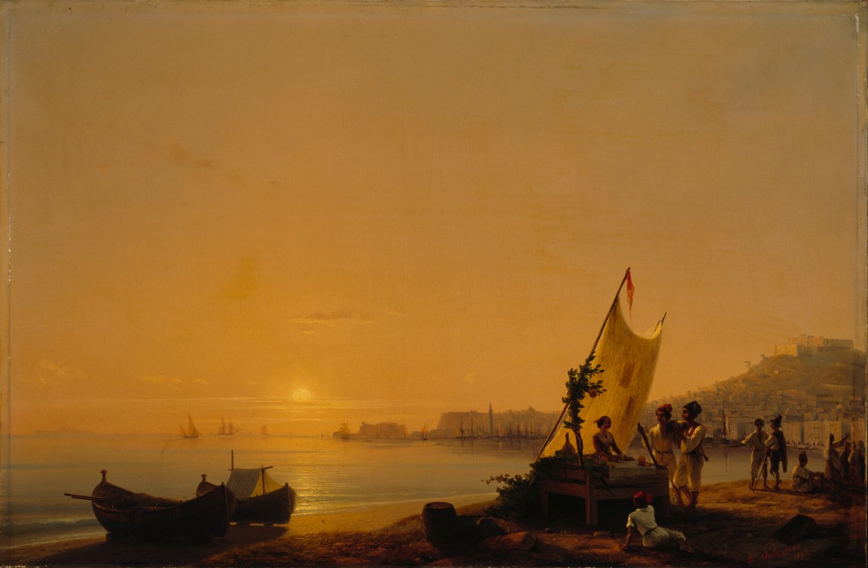 De Baai van Napels, 1844 door Ivan Konstantinovich Aivazovsky
