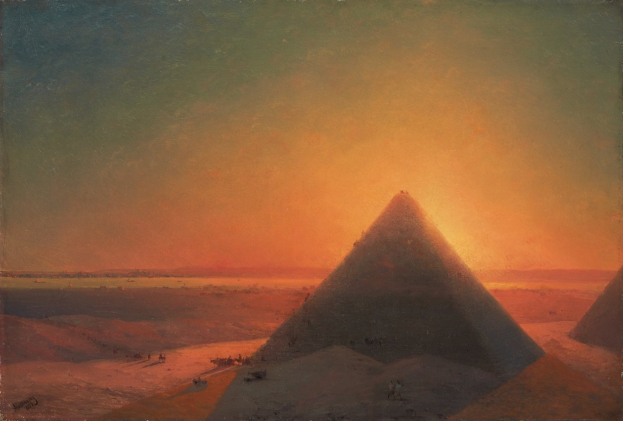 De grote piramide van Gizeh, 1878 door Ivan Konstantinovich Aivazovsky