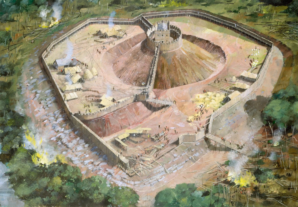 Pickering Castle, 12e eeuw, ca. 1990-2010 door Ivan Lapper