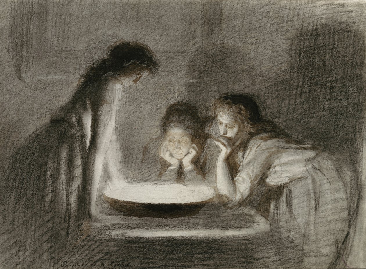 Kerstavond waarzeggerij, 1870s door Ivan Nikolaevich Kramskoy