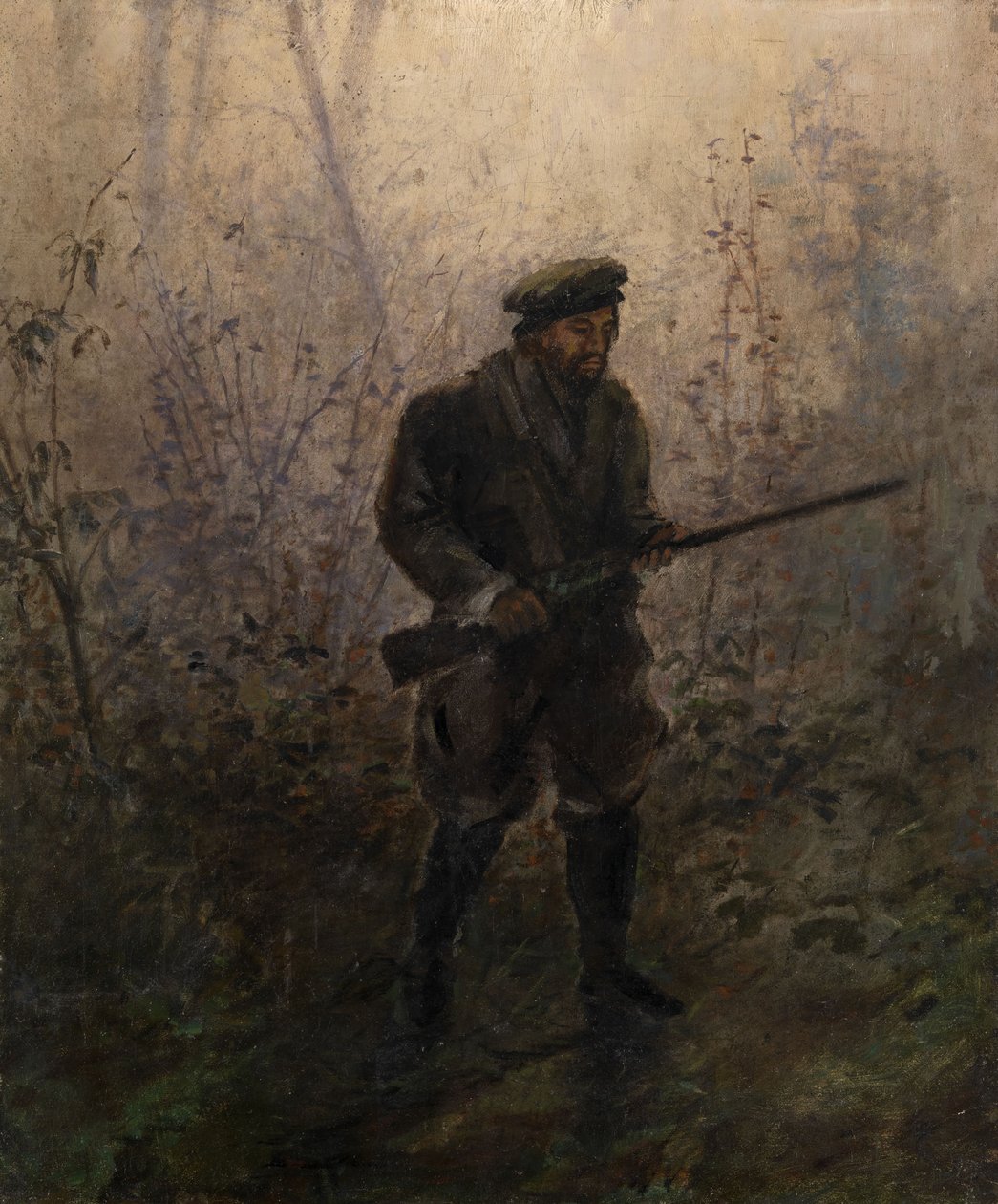 Jager in het bos door Ivan Pavlovich Pokhitonov