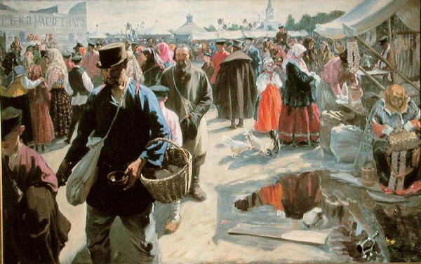 Een kermis, 1910-12 door Ivan Semyonovich Kulikov