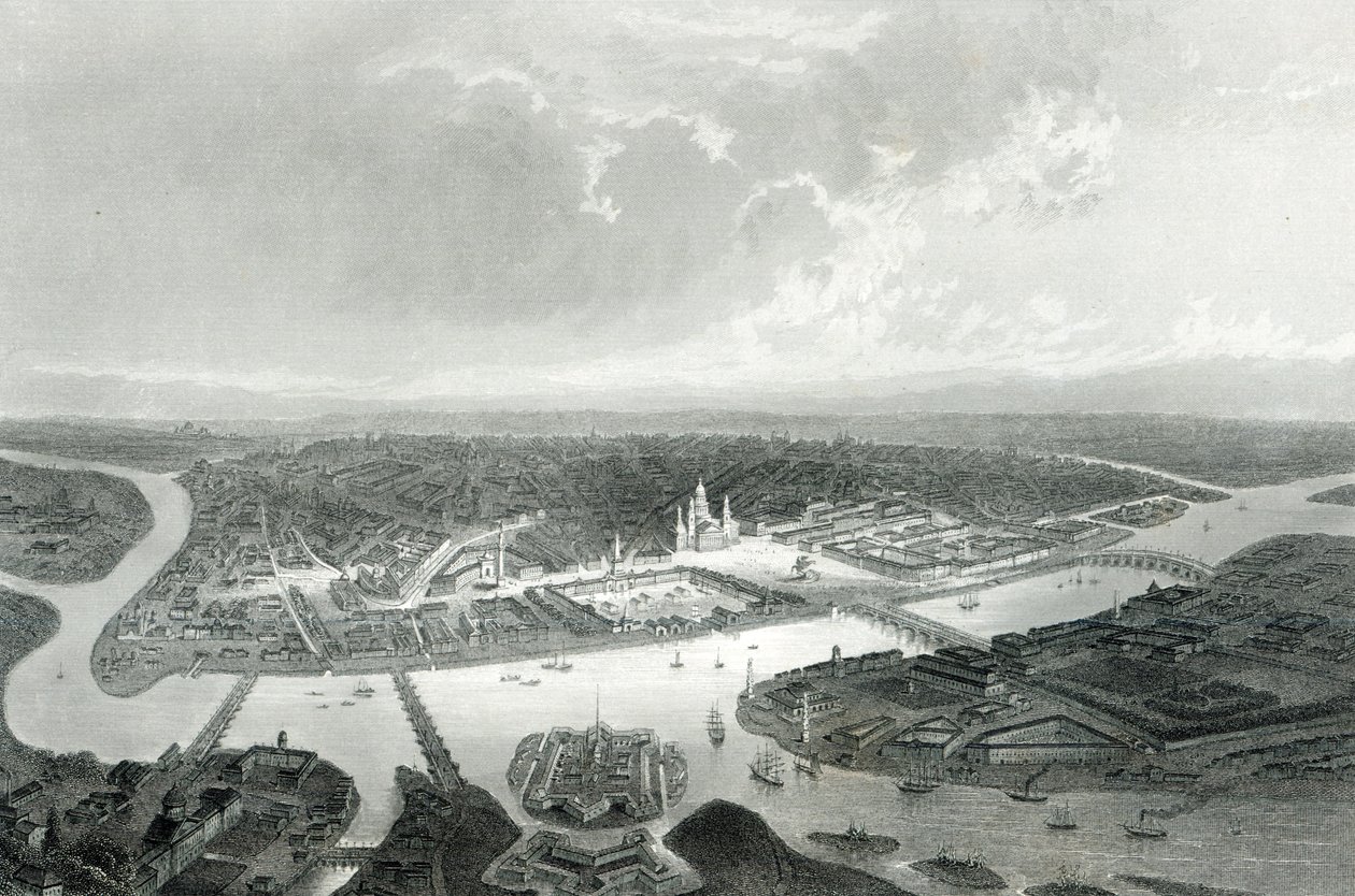Sint-Petersburg, gegraveerd door S. Bradshaw, ca. 1860 (gravure) door John Ramage